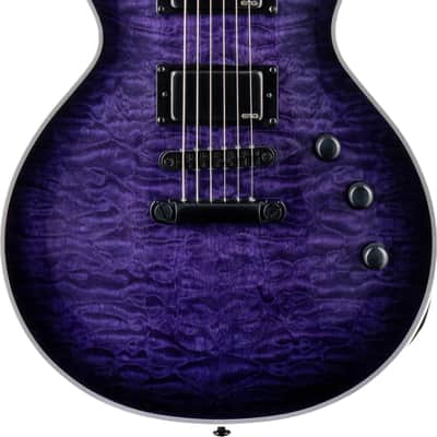ESP LTD EC-1000QM Electric Guitar, Ebony Fingerboard, See Thru Purple