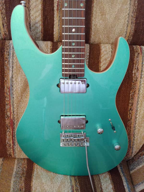 Firefly FFSA-MGN 516 Super Strat Alnico HH Coil Split 2023 - Metallic Green / Natural Mahogany image 1