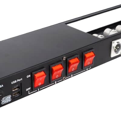 ProX X-PC4XLR-USB 1U 4-Way Powerkon to Edison AC Power Strip w/15A Breaker image 4