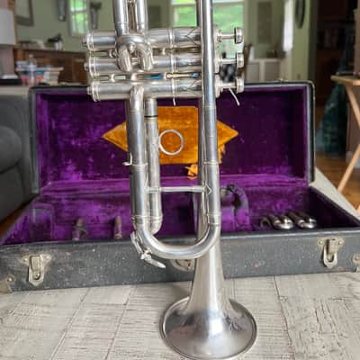 Rare WWI-Era 1910s William Frank C Trumpet w/ Dual Tuning Slides & Case – Fully Serviced image 10