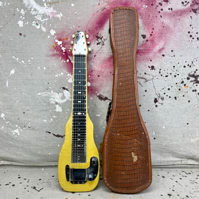 1953 Fender Champion Lap Steel Guitar 1950's -Yellow Pearloid w/ Original Case image 1