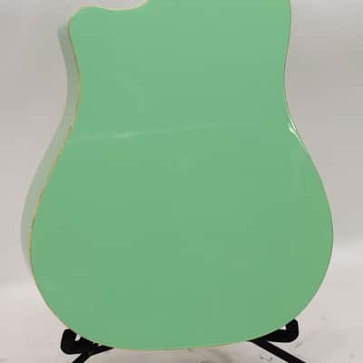Fender Sonoran SCE Acoustic Guitar, Surf Green w/ Matching Headstock image 9