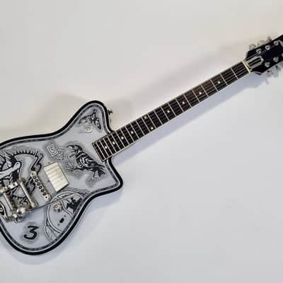 Duesenberg Johnny Depp Signature Series Electric Guitar 2016 Aluminum Tattooed image 1