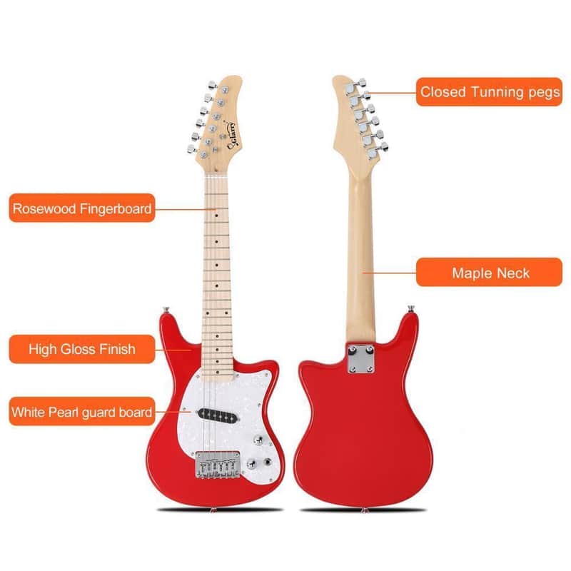 Glarry 30" Junior Red Electric Guitar Beginner Kit Mini Size For Kids With Amp image 1