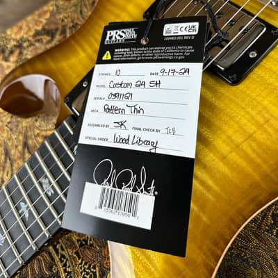PRS Wood Library Custom 24 Semi-Hollow Flame Maple 10 Top Korina Body/Neck Ebony FB - Livingston Lemondrop 391121 image 16