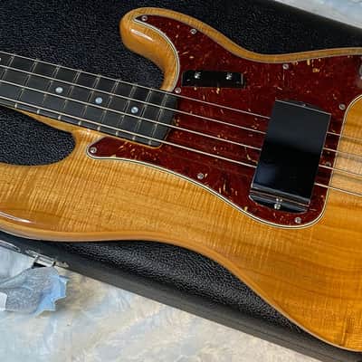 NEW! Fender Artisan Koa Precision Bass NOS - Ebony Fingerboard Natural Koa Finish - Absolutely Beautiful - Flamed Maple Neck - Authorized Dealer - 9.65lbs - G06782 image 8