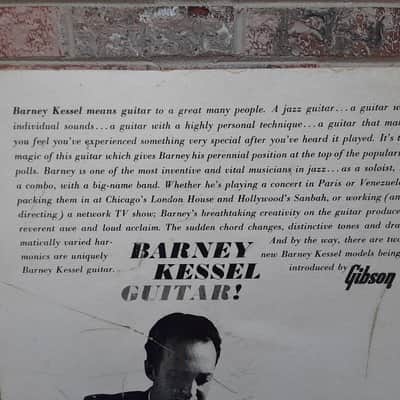Vintage Circa 1961 Gibson Barney Kessel Guitar Countertop Dealer Display Sign! Rare, Original Music Store Advertising! image 2