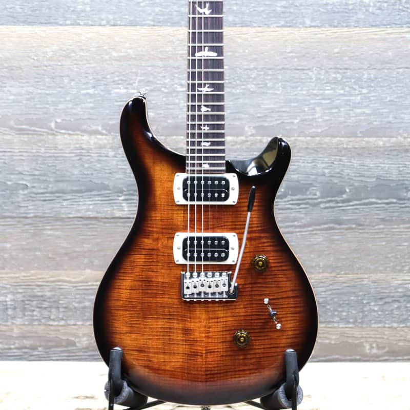 PRS SE Custom 24 Flame Maple Veneer Top Black Gold Burst Electric Guitar w/Bag