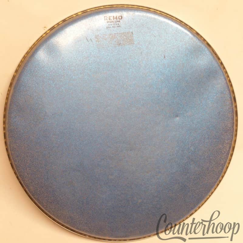 Remo 14"Blue Sparkle Sparkltone Batter Floor Tom/Snare Drum Head Sparkletone 70s imagen 1