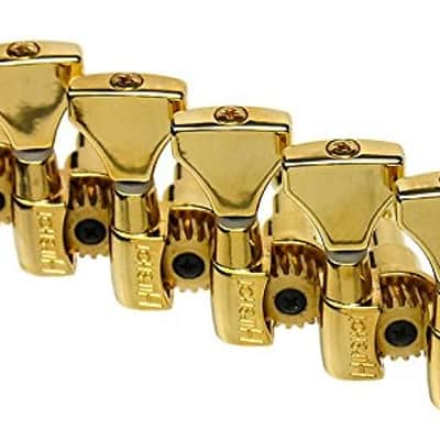 Hipshot GOLD 6-In-Line Non-Staggered Open-Gear Guitar Machines Tuners w/ UMP Kit image 1