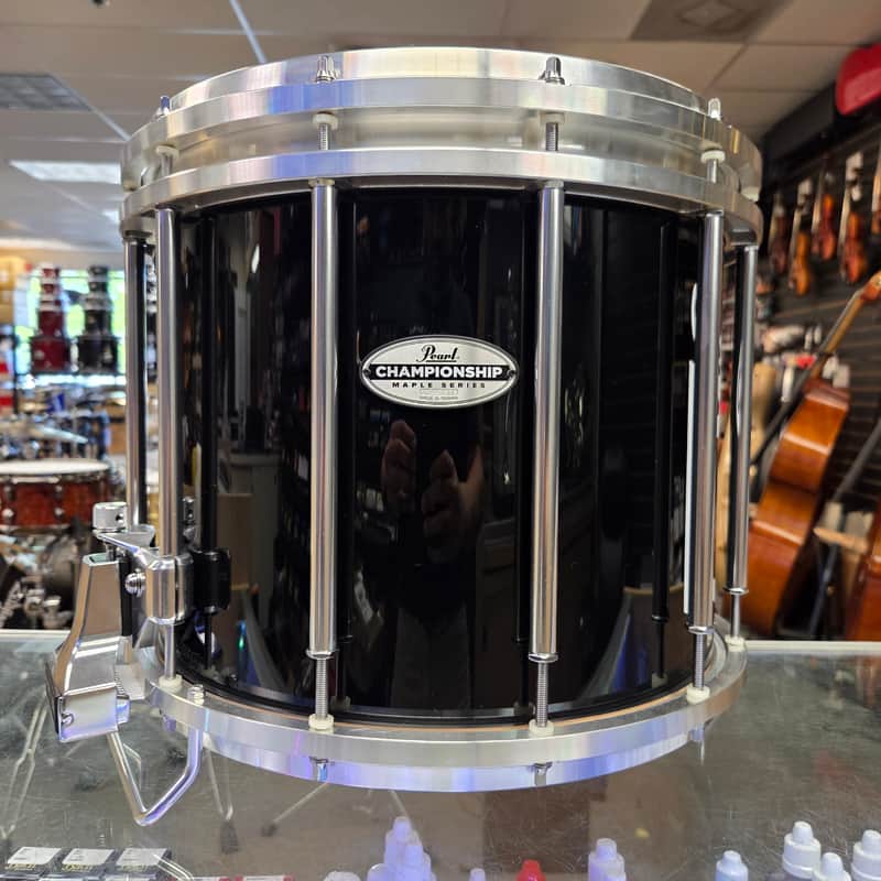 Pearl Championship Maple FFX 14x12" Marching Snare Drum - Midnight Black image 1