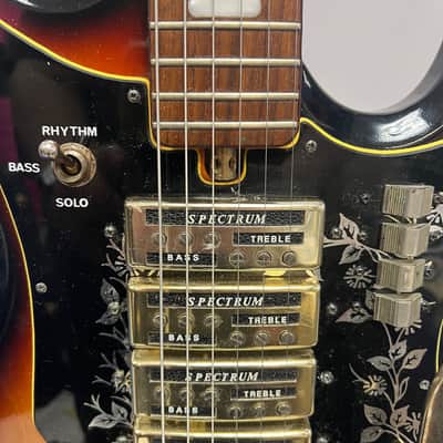 Vintage 1960's Teisco Del Rey ET-440 Spectrum 4 Sunburst Electric Guitar Made in Japan image 7