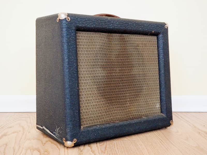 1960 Ampeg Guitaramp 518 Dolphin Special Vintage Tube Amp 1x12 Navy Random Flair image 1