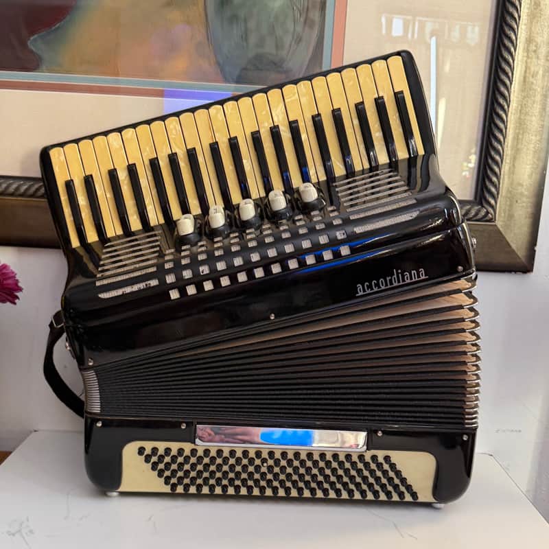 Excelsior Model 245 Accordion Piano Black Gloss Finish With Original Case image 1