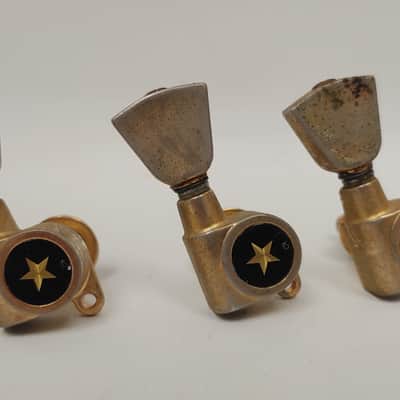 Vintage Gotoh Ibanez Japan 1970's Tuners 3x3 Gold Star Keystone PF200 or Similar image 10