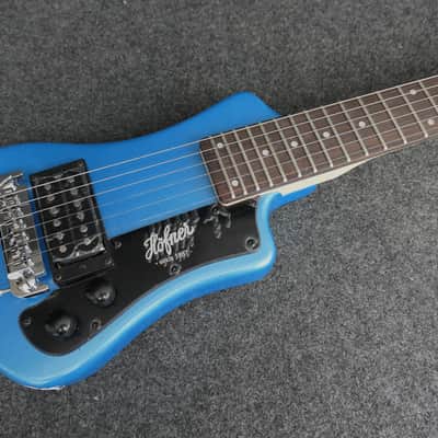 Hofner HCT-SH-BL-O CT Series Shorty Travel/Mini Electric Guitar BLUE image 5