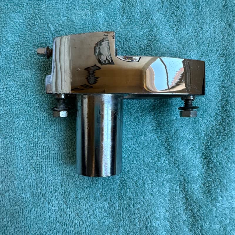 Rogers Tom Drum Mount or Spur bracket - Big R Memriloc XP8 - 1” Lot #oo2 70s - Chrome image 1