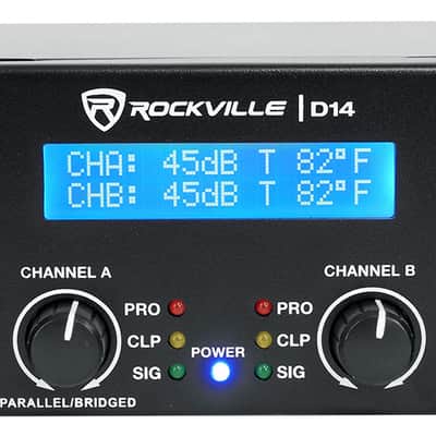 Rockville D14 7000w Peak/2000w RMS 2 Channel Power Amplifier Pro/DJ Amp+Cables image 4