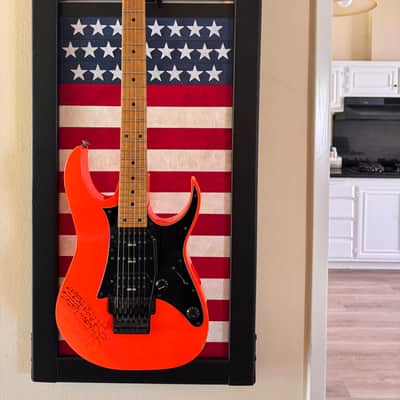 FINAL Day on Reverb - Just letting everyone know. JB --- Steve Vai Owned, Played, Signed, 1987 Ibanez RG550 Prototype Road Flare Red – Artwork on guitar. I brought this guitar to the Namm show many years ago. image 1