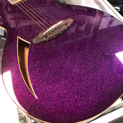 ESP LTD TL-6 Acoustic / Electric Guitar - Purple Sparkle Burst image 10