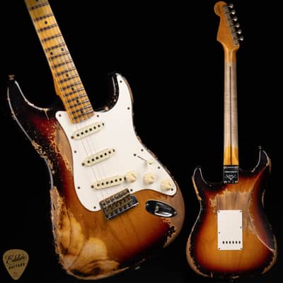 2024 - Fender Custom Shop Limited Edition Red Hot Stratocaster Super Heavy Relic - Faded Aged Chocolate 3-Tone Sunburst image 1