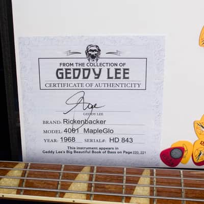 Rickenbacker Model 4001 Owned By Geddy Lee Solid Body Electric Bass Guitar (1968), ser. #HD-843, original black tolex hard shell case. image 4