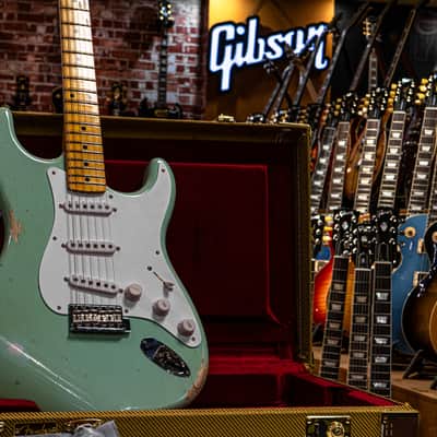 Fender CS 70th Anniversary 1954 Strat Relic 1-P QMN SFA Limited Fat 2025 - Super-Faded Aged Surf Green image 1