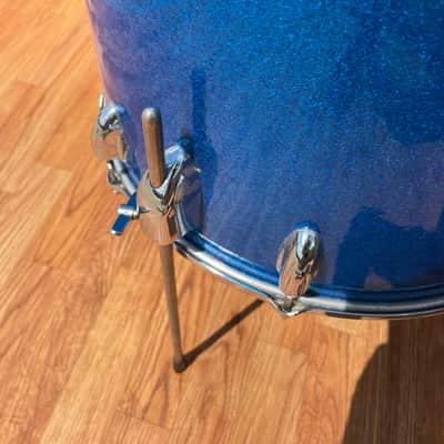 1960s Slingerland Stage Band Drum Set Blue Sparkle Rewrap 20/12/16 image 7