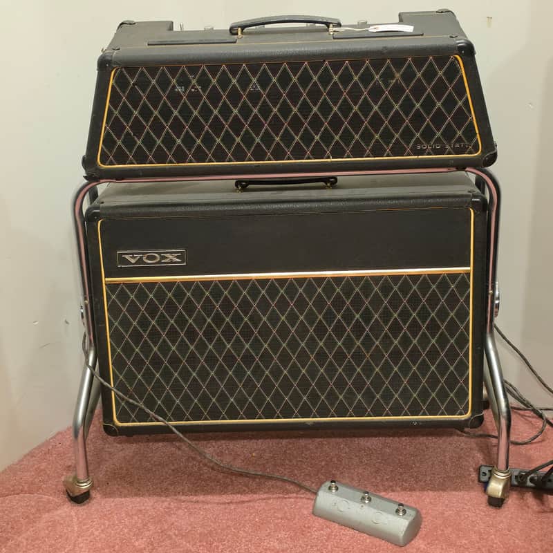 Vox V1083 Berkeley III Super Reverb 2-Channel 35-Watt 2x10" Piggyback Guitar Amp 1968 - 1971 - Black image 1