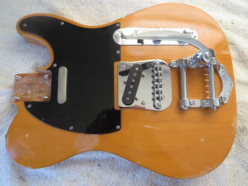 Telecaster style loaded body with tremlo Tele Tremlo loaded body unknown - butterscotch image 1