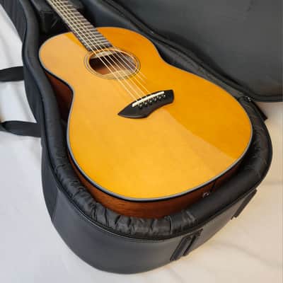 Yamaha CSF1M Parlor Guitar, Solid Spruce Top, w/Pickup, Vintage Natural, W/Bag image 1