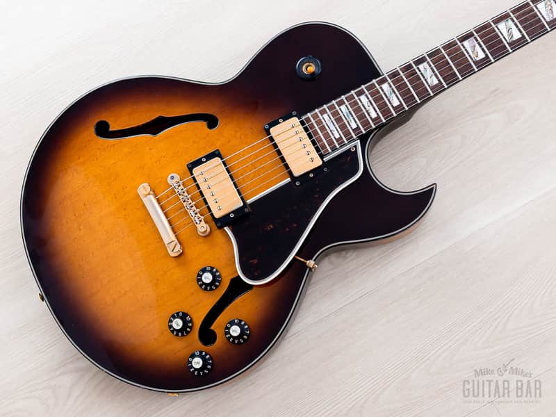 1990 Greco RS-90 Clear Sound Project Vintage Semi-Hollow ES-Style Guitar Sunburst, Japan Fujigen image 1
