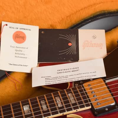 Gibson ES-335TDC Semi-Hollow Body Electric Guitar (1968), ser. #525420, original black hard shell case. image 13