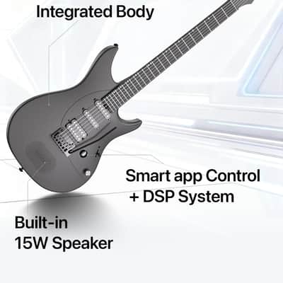 Electric Guitar - Carbon Fiber Body with Built-in 15W Speaker, 20 Tones & App Control, 4 Presets, Bluetooth, Gig Bag Included image 2