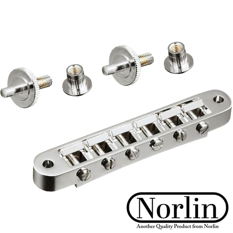 Norlin Nashville Tune-O-Matic Bridge w/ 4mm Posts for Gibson® Guitars-Nickel image 1