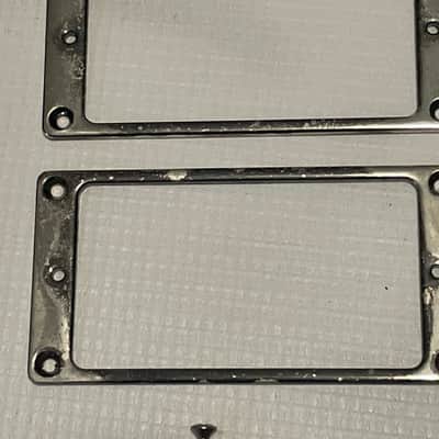 2000's Korean Ibanez S470DXQM S & RG Series Guitar Cosmo Black Worn Humbucker Pickup Mounting Ring Set image 3