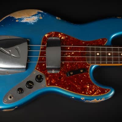 2014 Fender Custom Shop '64 Jazz Bass Heavy Relic - Lake Placid Blue with Matching Headstock | USA 1964 Vintage Reissue 4-String | CoA OHSC image 4