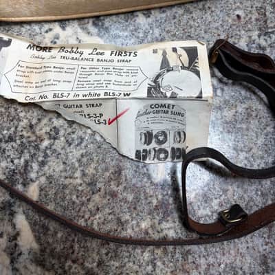 Vintage 50s Bobby Lee BLS-3 Guitar Strap - Black Leather image 3
