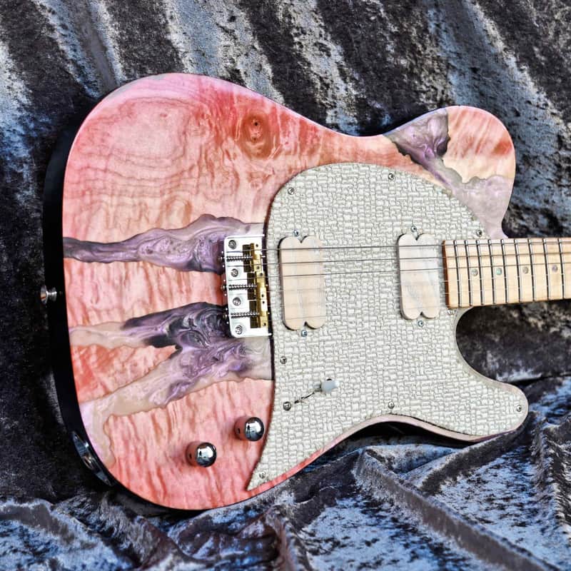 GB Liuteria Traditional Tele maple pink and purple resin image 1