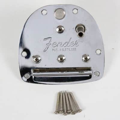 1966 Vintage Fender Jazzmaster/Jaguar Tremolo Vibrato Tailpiece Chrome Very Good w/Original ScrewsEarly-CBS 1960s image 2