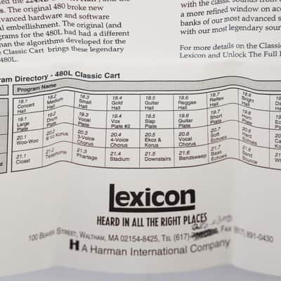 Lexicon Lexicon 480L Classic Cartridge V1.00 image 7