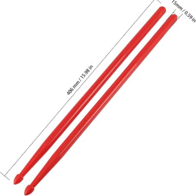 5A Nylon Drumsticks, 10 Pairs with Anti-Slip Handles Drum Sticks, Plastic Lightweight Drumsticks for Drums，Green, Blue, Red, Black, Yellow image 2