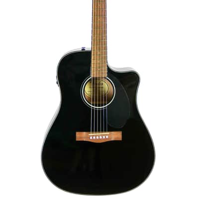 Fender CD-60SCE Solid Top Dreadnought Acoustic-Electric Guitar - Black image 1