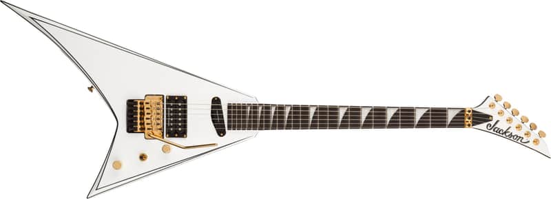 Jackson Concept Series Rhoads RR24 HS EB - White with Black Pinstripes - b-stock image 1