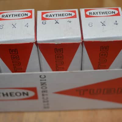 (5) Five New Old Stock Raytheon 6X4 Tubes Original Flat image 1