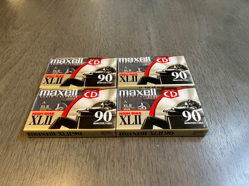 Lot of 4 Maxell XLII 90-Minute Type II High Bias Blank Cassette Tapes - Sealed NOS image 1