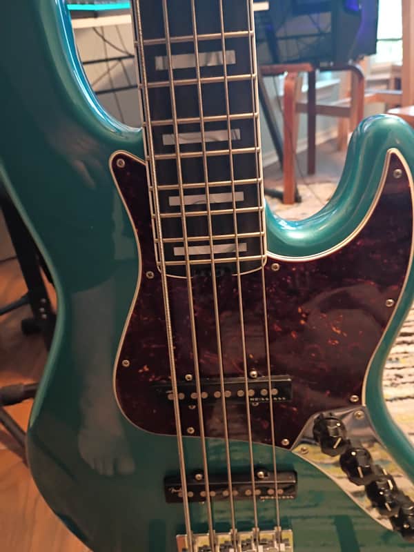 Fender American Elite Jazz Bass V with Ebony Fretboard 2016 - 2019 - Ocean Turquoise image 1