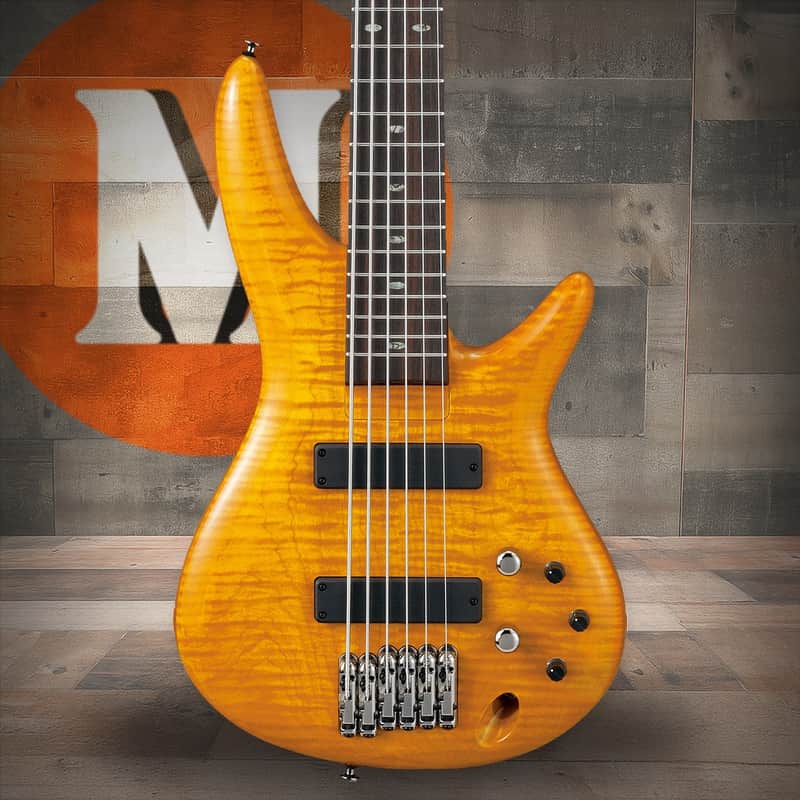 Ibanez Gerald Veasley Signature 6 String Electric Bass w/Case - Amber (GVB1006AM) image 1