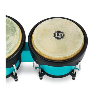 Latin Percussion 6 1/4-Inch and 7 1/4-Inch Bongos with Carrying Bag and Tuning Wrench (Sea Foam) image 3