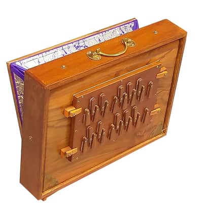 2 Octave Shruti Box Handmade Teak Wood Drone Instrument 440Hz With Gig Bag image 2
